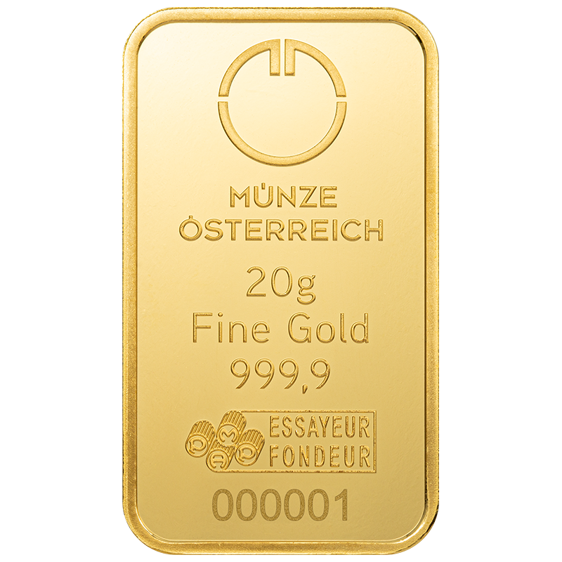 Goldbarren 20g Münze Österreich